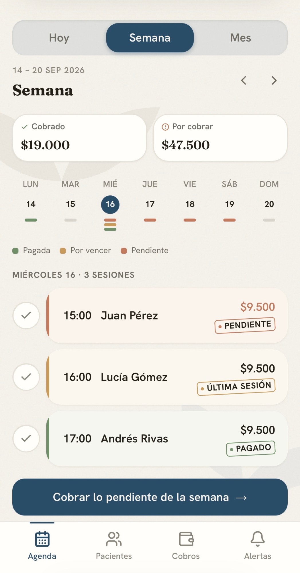 Tu semana completa, sin sorpresas